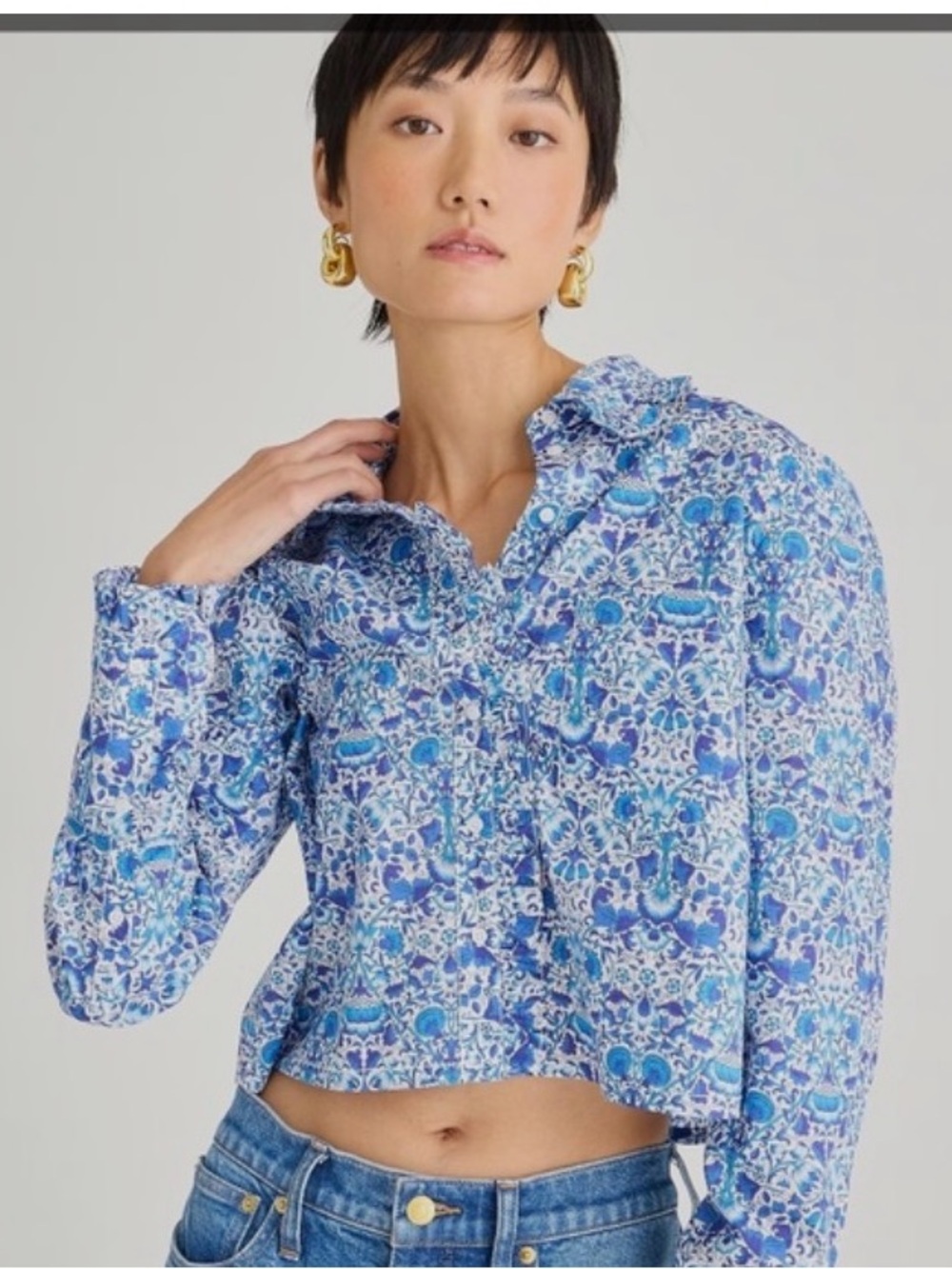 J. Crew x Liberty Ruffle Trim Blouse XL
